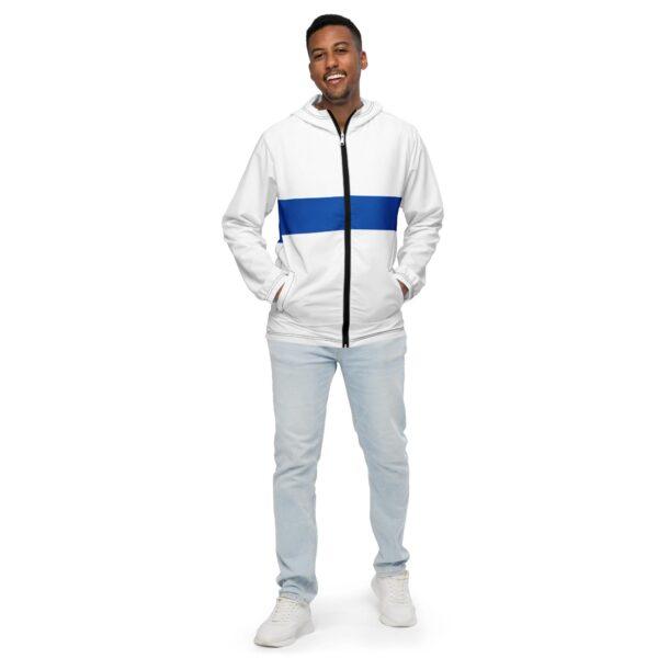 mens-windbreaker-jacket-mid-blue-stripe-inner-blue-hood-black-zip