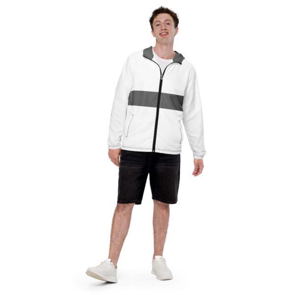 mens-windbreaker-jacket-mid-grey-stripe-inner-grey-hood-black-zip