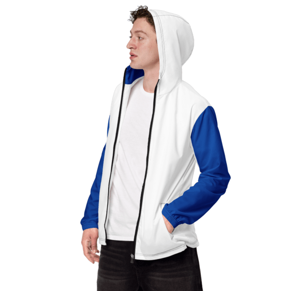 Men’s Windbreaker - Polyester Double Blue Stripe Jacket