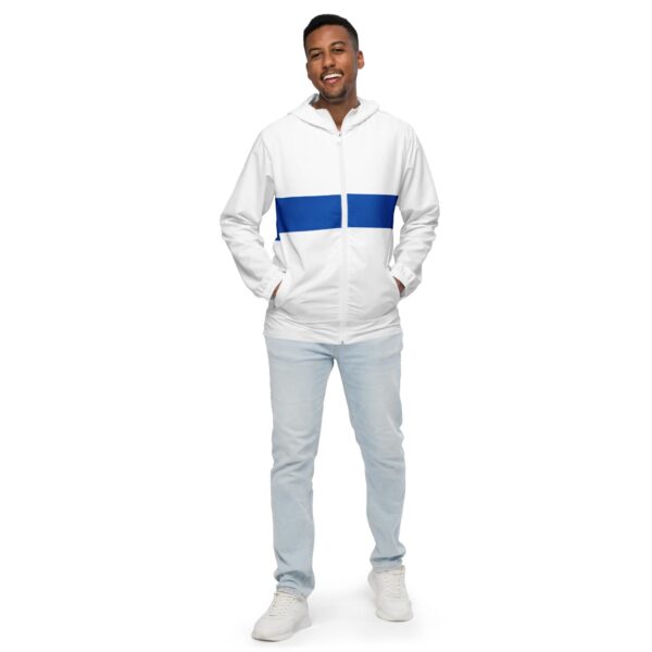 mens-windbreaker-jacket-mid-blue-stripe-inner-blue-hood-white-zip