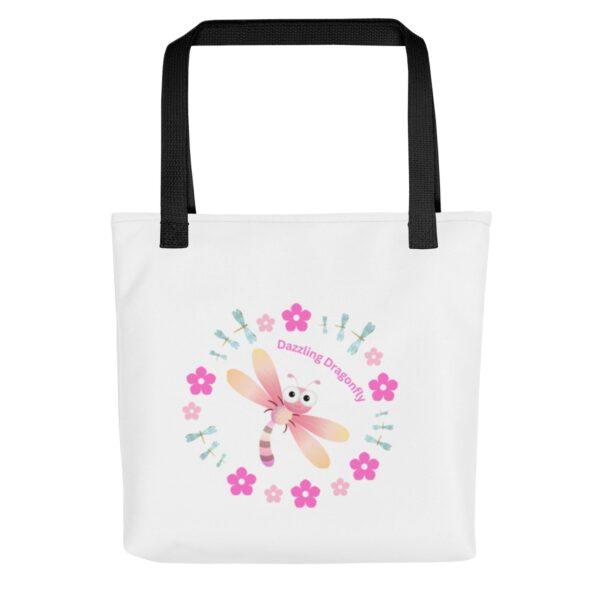 dazzling-pink-dragonfly-polyester-tote-bag