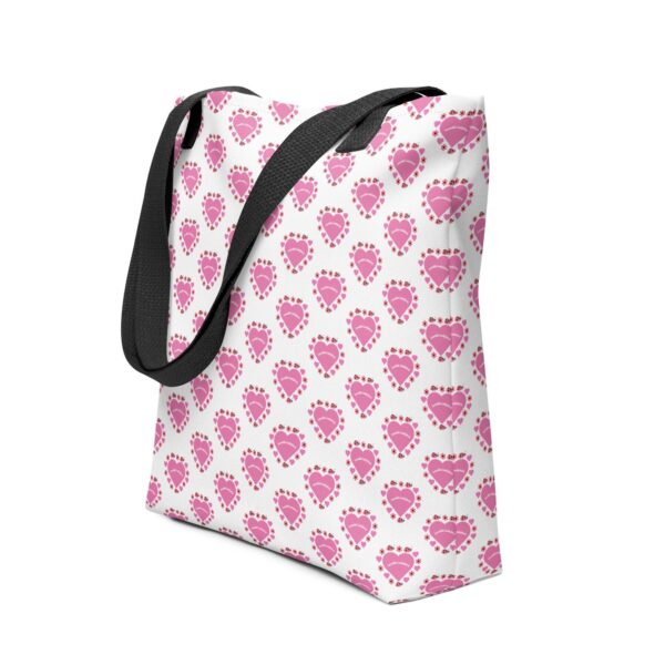 lovable-ladybird-pink-heart-polyester-tote-bag