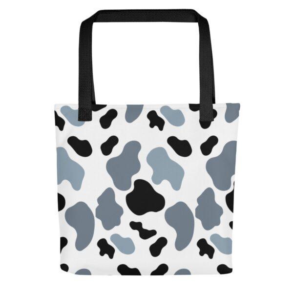 grey-black-animal-print-polyester-tote-bag