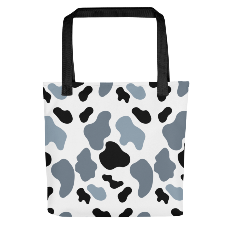 grey-black-animal-print-tote-bag