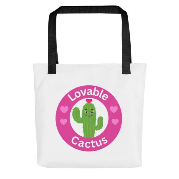 lovable-cactus-polyester-tote-bag