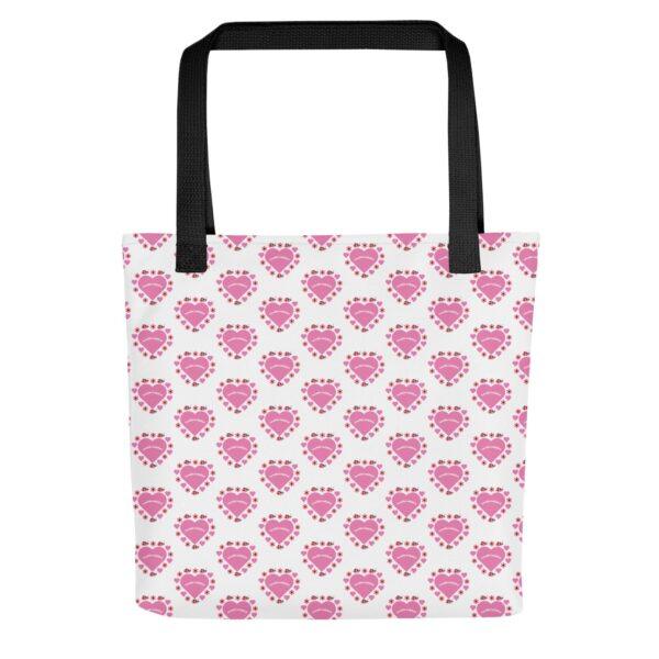 lovable-ladybird-pink-heart-polyester-tote-bag