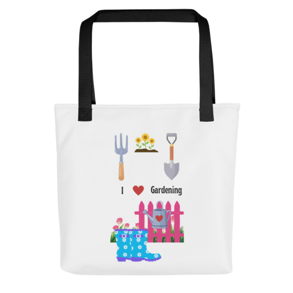 I Love Gardening Polyester Tote Bag