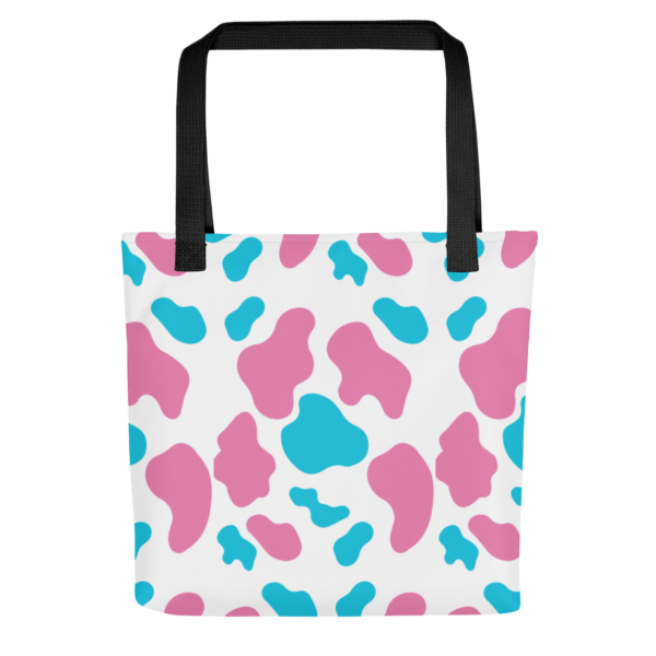 Pink Blue Animal Print Polyester Tote Bag