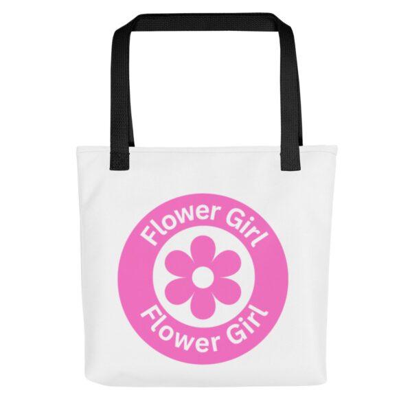 pink-flower-girl-polyester-tote-bag