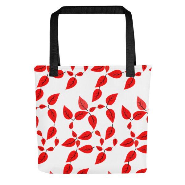 red-leaf-polyester-tote-bag