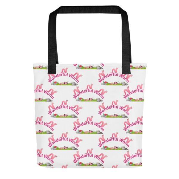 wonderful-pink-worm-polyester-tote-bag