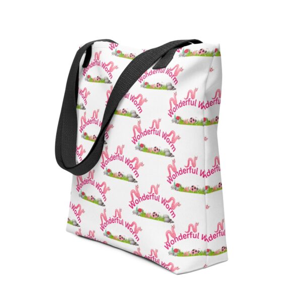 wonderful-pink-worm-polyester-tote-bag