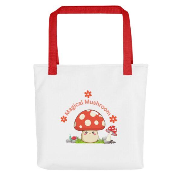 magical-red-white-spotted-mushroom-polyester-tote-bag