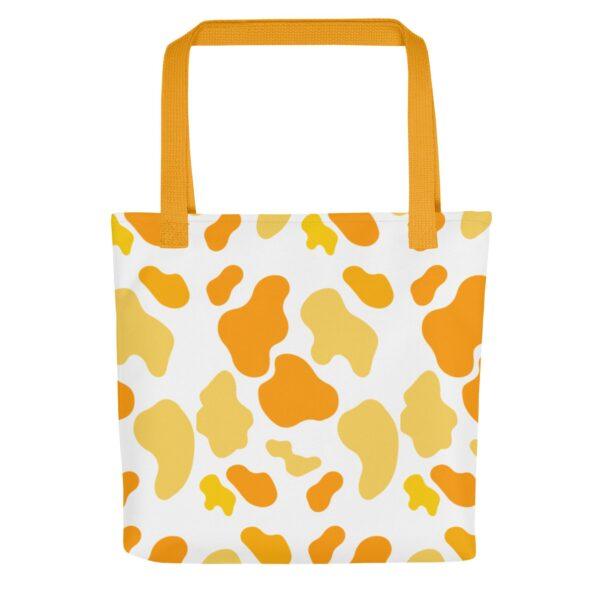 yellow-orange-animal-print-polyester-tote-bag