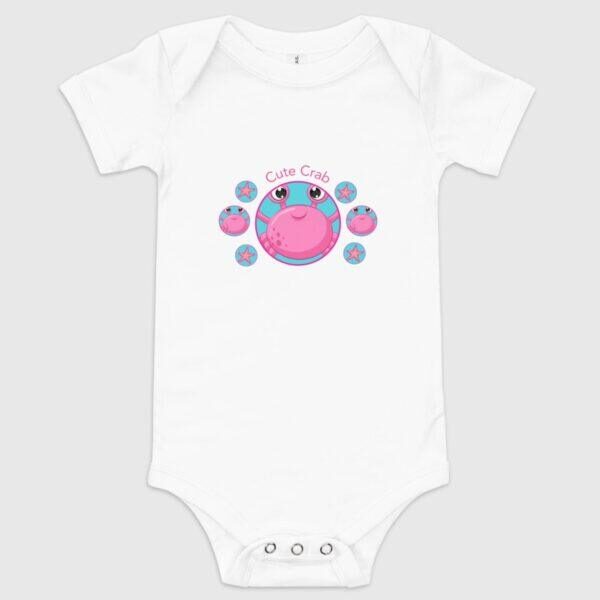 Cute Pink Crab Baby Bodysuit