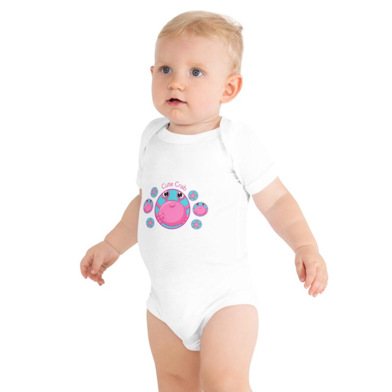 Cute Pink Crab Baby Bodysuit