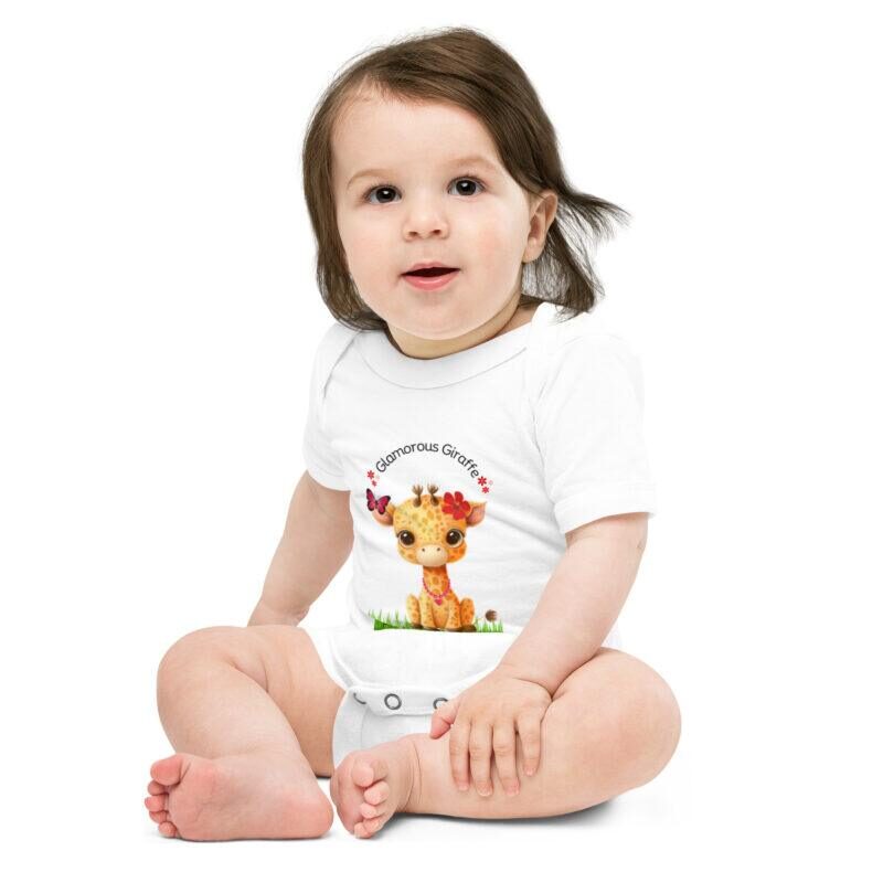 Glamorous Giraffe Baby Bodysuit