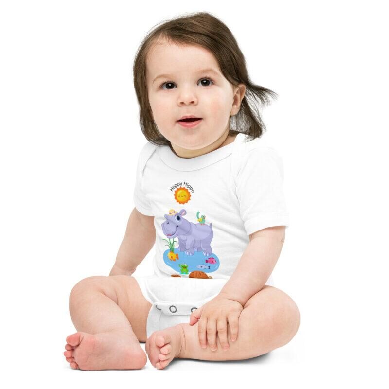 Happy Hippo Baby Bodysuit