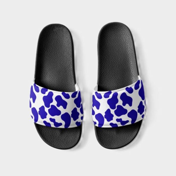 Women's Blue Animal Print Slides