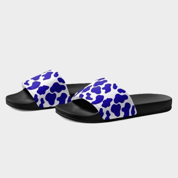 Women's Blue Animal Print Slides