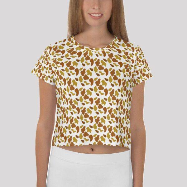 Women's Brown Animal Print Crop Top