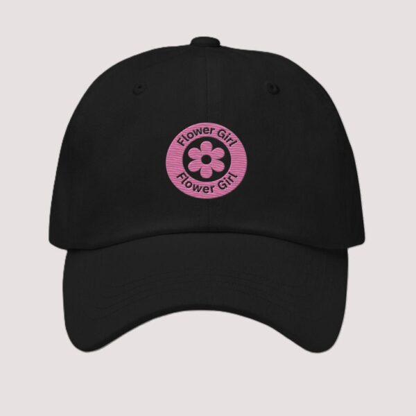 pink-flower-girl-black-classic-dad-hat