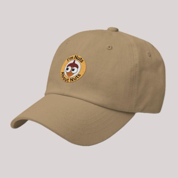 Chino Cotton Twill Adjustable Dad Hat With Embroidered I'm Nuts About Nuts Design - Image 3