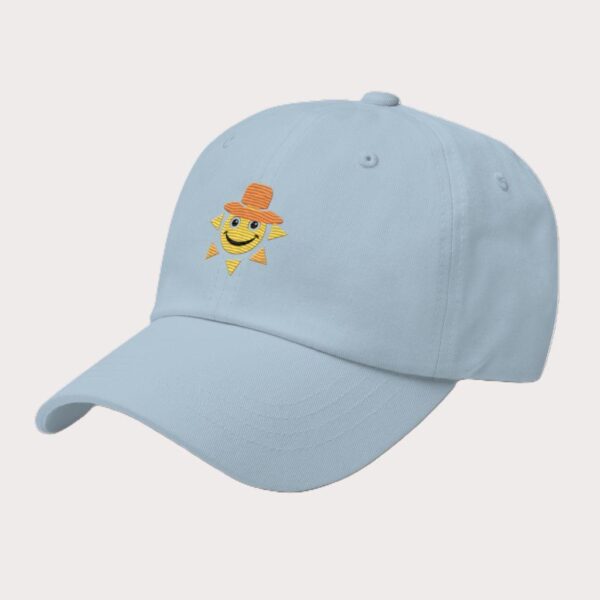 Chino Cotton Twill Adjustable Dad Hat With Embroidered Sun Hat Design - Image 2