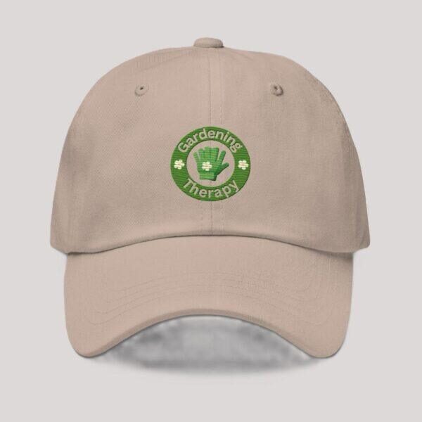 Chino Cotton Twill Adjustable Dad Hat With Embroidered Gardening Therapy Design - Image 4