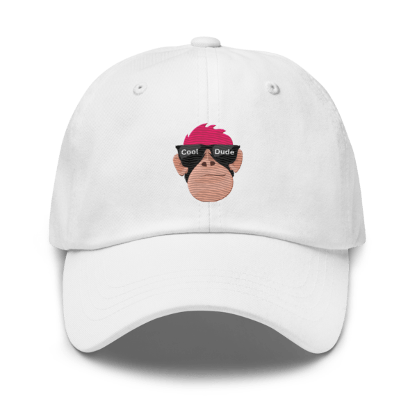 Chino Cotton Twill Adjustable Dad Hat With Embroidered Cool Dude Design