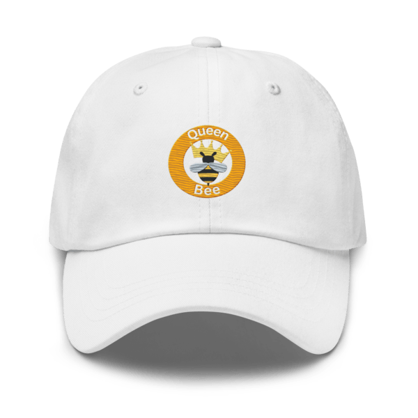 Chino Cotton Twill Adjustable Dad Hat With Embroidered Queen Bee Design