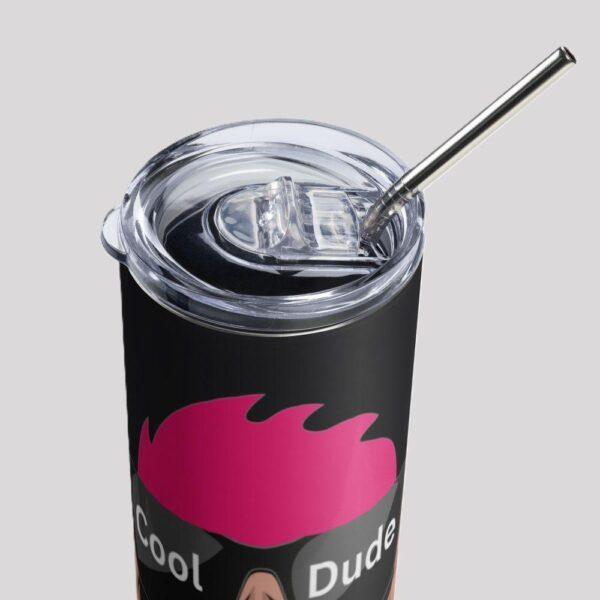 Black 20oz Cool Dude Print Drinks Tumbler 