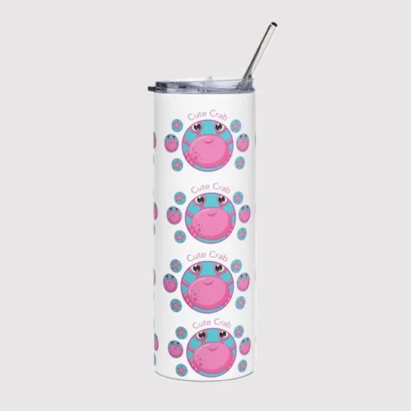 Cute Pink Crab Stainless Steel Drinks Tumbler 20oz