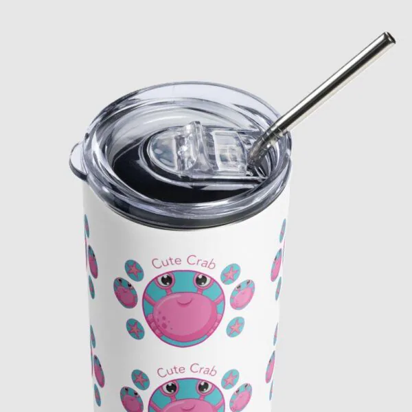 Cute Pink Crab Stainless Steel Drinks Tumbler 20oz