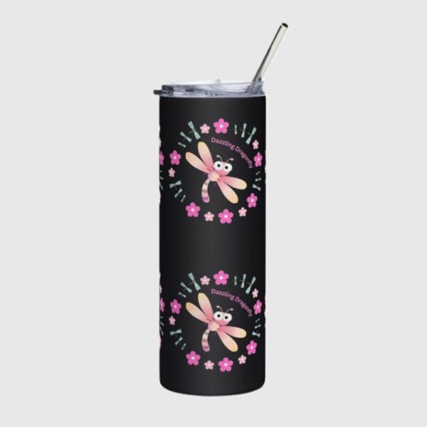 Dazzling Pink Dragonfly Stainless Steel Drinks Tumbler 20oz