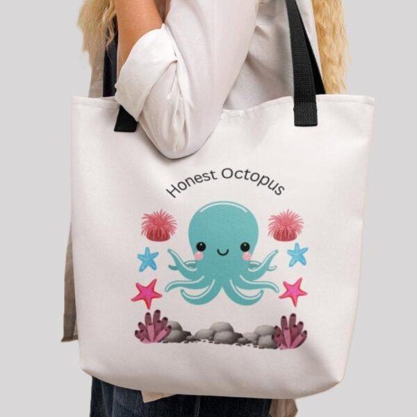 Honest Blue Octopus Polyester Tote Bag