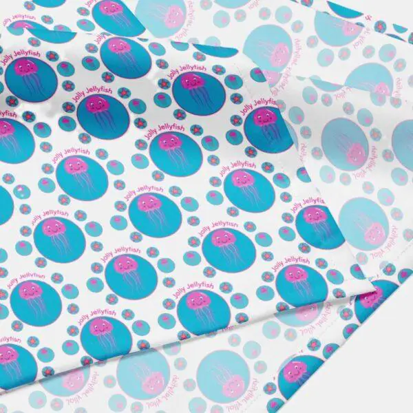 Square Polyester Bandana Single Sided Jolly Jellyfish Print