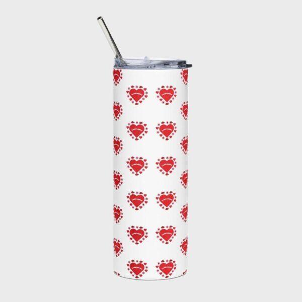 Lovable Ladybird Red Heart Stainless Steel Drinks Tumbler 20oz