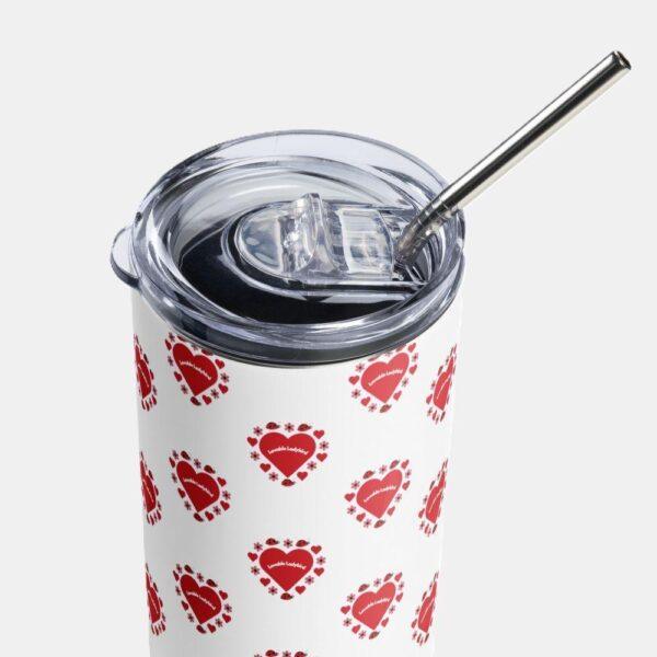 Lovable Ladybird Red Heart Stainless Steel Drinks Tumbler 20oz