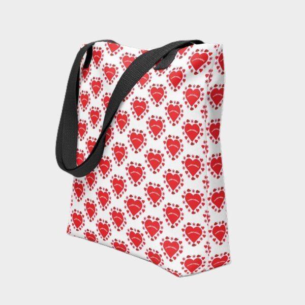 Lovable Ladybird Red Heart Polyester Tote Bag