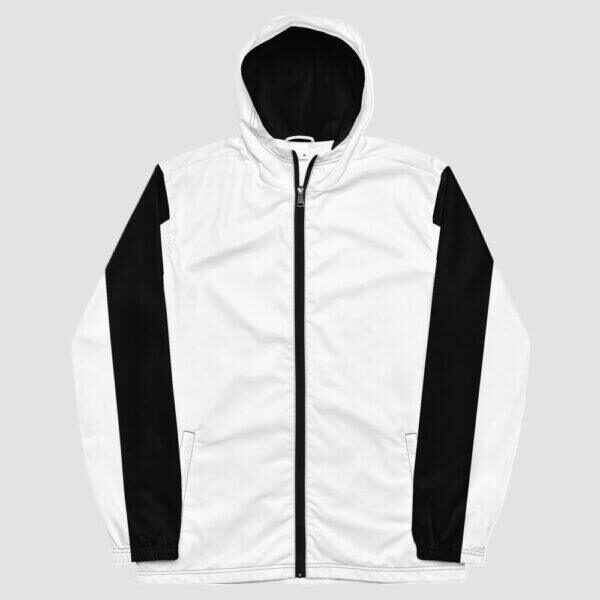 Men's Double Black Stripe, Inner Black Hood Windbreaker Jacket