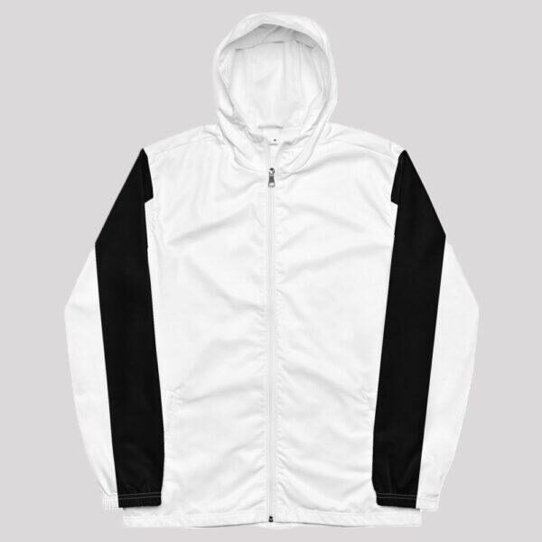 Men's Double Black Stripe, Inner White Hood Windbreaker Jacket