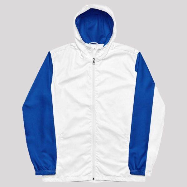 Men's Double Blue Stripe, Inner Blue Hood Windbreaker Jacket