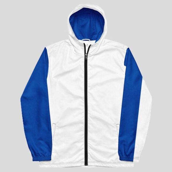 Men's Double Blue Stripe, Inner Blue Hood Windbreaker Jacket