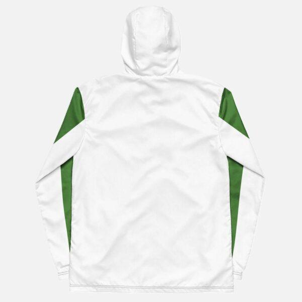 Men's Double Green Stripe, Inner White Hood Windbreaker Jacket