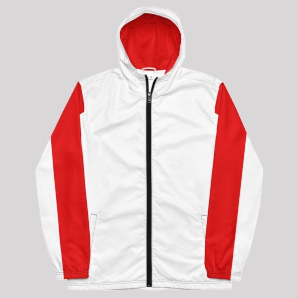 Men's Double Red Stripe, Inner Red Hood Windbreaker Jacket