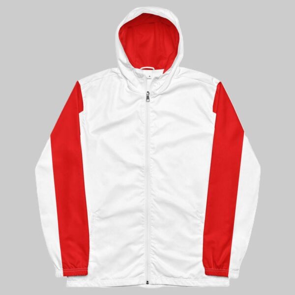 Men's Double Red Stripe, Inner Red Hood Windbreaker Jacket