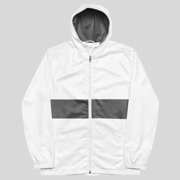 Men’s Grey Mid Stripe, Inner Grey Hood Windbreaker Jacket