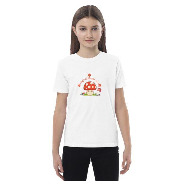 Organic Cotton Magical Red and White Spotted Mushroom Children's T-shirt - Image 4