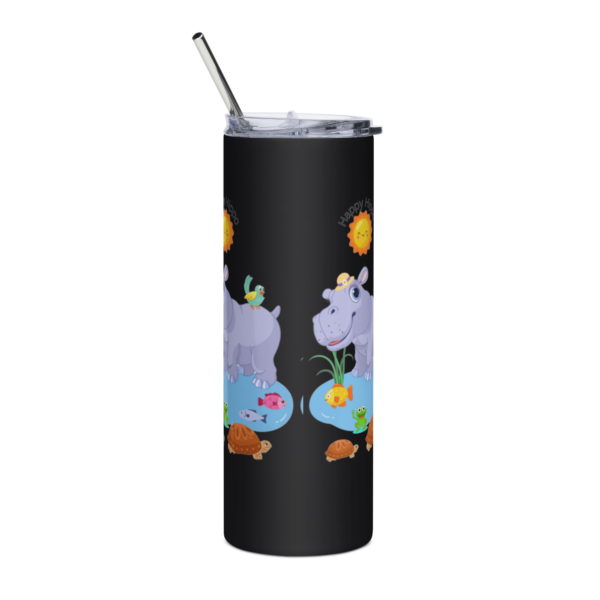 Happy Hippo Stainless Steel Drinks Tumbler 20oz - Image 2